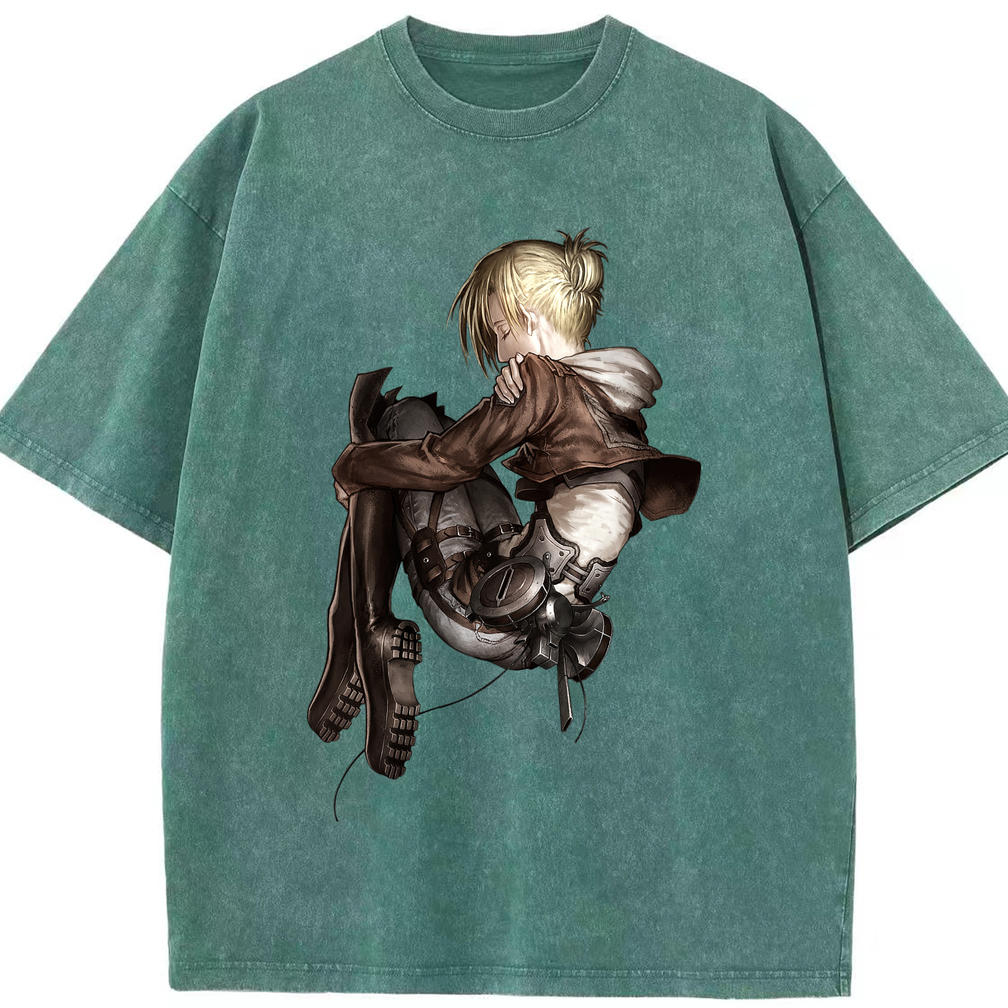 （画像用） 進撃の巨人 アニ・レオンハート Attack on Titan Annie Leonhart 綿100% ヴィンテージ風 半袖Tシャツ（フロントプリント）